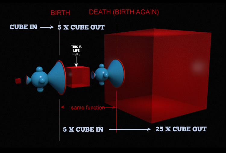 how life as cube gets multiplied at birth and again at death